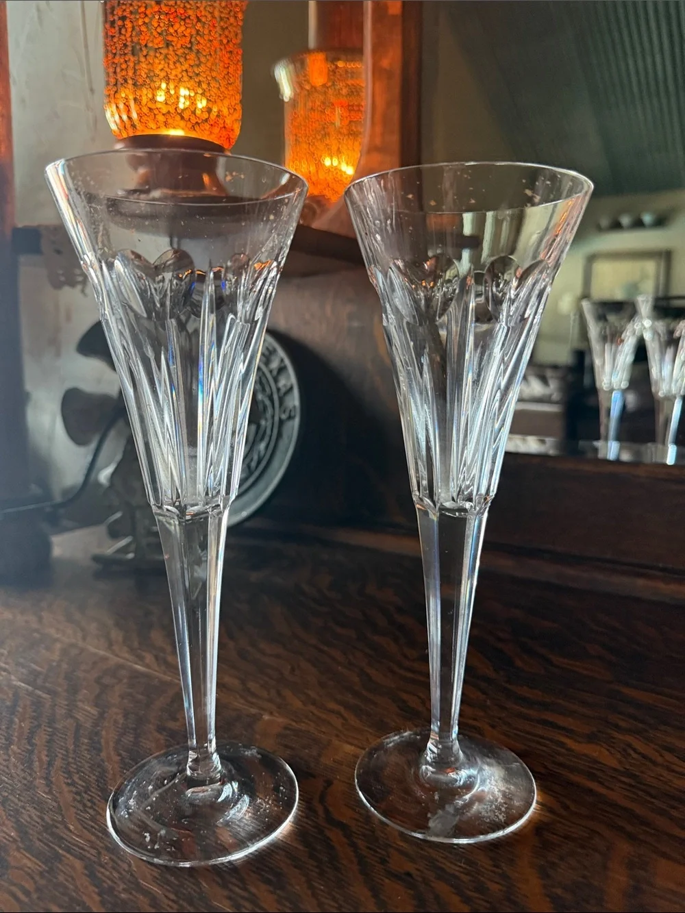 Waterford Clear Cut Crystal Champagne Flutes (Pair)